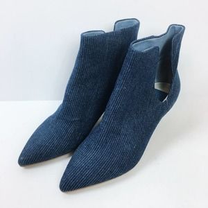 Dolce Vita Yates Denim Ankle Booties Kitten Heel